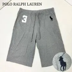90s 古着 ポロラルフローレン 刺繍 スウェット ハーフパンツ グレー M