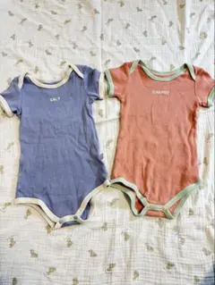 BREEZE ロンパース 80 半袖 夏 2枚セット 女の子　双子　お揃いコーデ