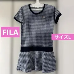 FILA 千鳥格子柄 ベロアワンピース Lサイズのサムネイル