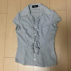 salire★ ストライプ　フリルカッターシャツ　ボーダーのサムネイル