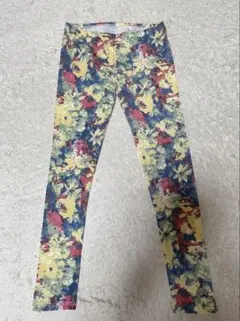 【新品】花柄プリント ストレッチレギンス