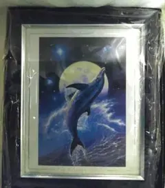 水晶絵 アートパネル クジラ くじら 鯨 クリスタル 絵画 アート 海