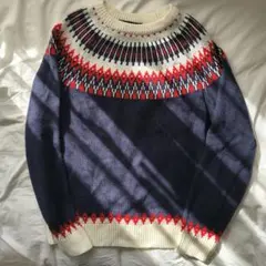 ナノユニバース　求心柄ニット