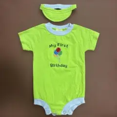 My First Birthday ロンパース 帽子セット サンバイザー 12M