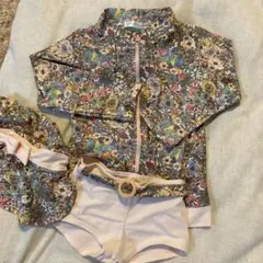 水着2点セット　ラッシュガード　　ショーツ　100 110サイズ　花柄　おしゃれ