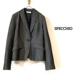 SPECCHIO テーラードジャケット　羽織り　グレーストライプ　リネン混　40のサムネイル