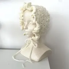 ハンドメイド　フリルボンネット　バラクラバ　no.239