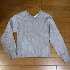 E hyphen world gallery ラメ入りリブニット グレー❗️