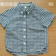 ✴︎無印良品✴︎ボタンダウン チェック半袖シャツ