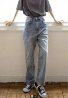 【新品未使用】グレイル GRL ハイウエストストレートデニムパンツ gm297
