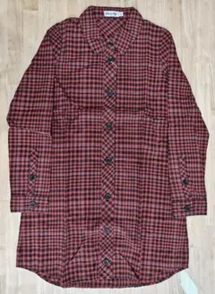 milkfed. 新品 ミルクフェド ロング シャツ チェックシャツ 赤 刺繍のサムネイル
