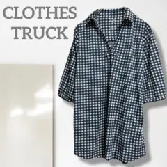 k2【クローズトラック】チュニックシャツ/新品 体型カバー スキッパー チェック