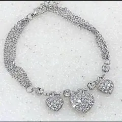 新品 ブレスレット ハート型 クリスタル ジルコニア アクセサリー