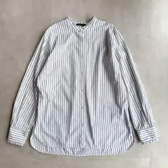 UNTITLEDアンタイトル　【洗える】ストライプ柄 フリル長袖ブラウス