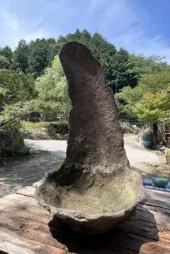 自然石風 睡蓮鉢 水鉢 盆栽鉢 飾り鉢 寄せ植え　高さ80㌢