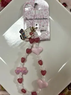 ハローキティ ハートビーズストラップ