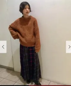 KBF オレンジ系 ニットセーター One size