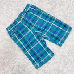 F.O.KIDS 90 ハーフパン チェック グリーン かわいい ポケット