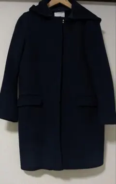 【美品】Beauty&Youth フード&ノーカラーコート　ネイビー　S