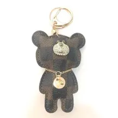 キラキラ クマ クマさん キーホルダー チャーム キーリング ブラウン 茶色