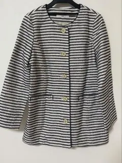 新品★ノーカラーマリンボーダージャケットのサムネイル