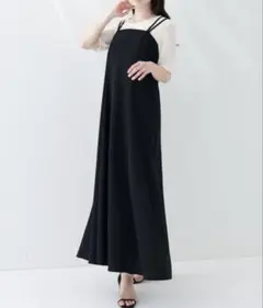 natural couture カットジョーゼットキャミワンピース ブラックのサムネイル