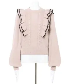 INGNI 配色フリルニット ピンク