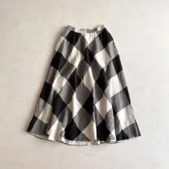 green label relaxing コルトレイクリネン チェック スカート