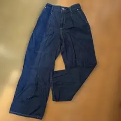 GU 柔らかデニム ワイドパンツ　S