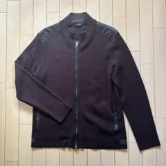 23区HOMME／ジップニットセーター／サイズ50（L相当）／パープル