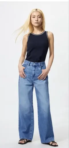 ✨美品✨UNIQLO ワイドストレートジーンズ 28 (71cm)