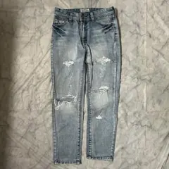 【SALE】　ダメージデニム　ブルー　カジュアル　ロック