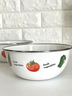 ホーロー製ボウル　野菜柄　フルーツ柄 セット