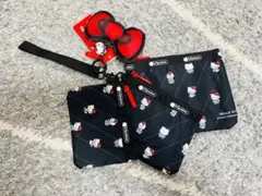 レスポートサック　サンリオ　キティ　 3連ポーチ　リボン付き