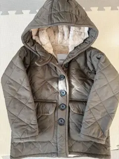 OMNES キルティング　フードコート　カーキ　100