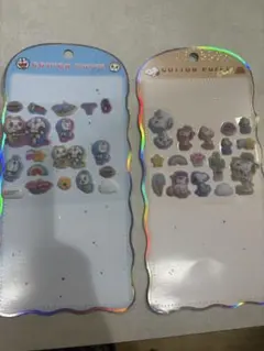 スヌーピー　ドラえもん　コットンパフィーシール　おすそ分け