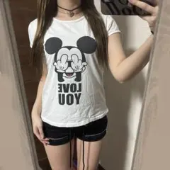 ミッキーマウス LOVE YOU Tシャツ 半袖