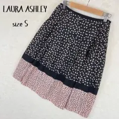 【極美品】ローラアシュレイ 総柄 ドット柄 プリーツスカート サイズS 希少