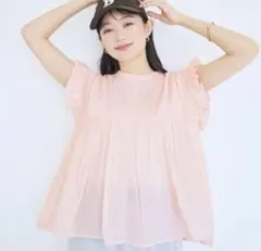 muguet ripple sheer peplum blouse - メルカリ