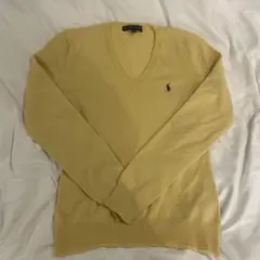 RALPH LAUREN Vネックニット イエロー Mサイズ