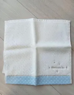【AfternoonTea】コットンタオルハンカチ 白 水玉模様のサムネイル