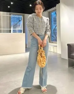 新品タグ付✨️LILY BROWN スプリングツイードジャケット ライトブルー