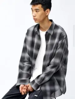 GU イージーケアシアーオーバーサイズシャツ チェック CTHY WB