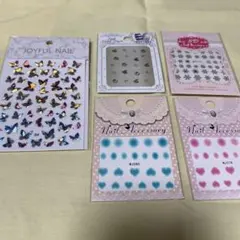 ネイルシールセット（蝶・雪の結晶・ハート）