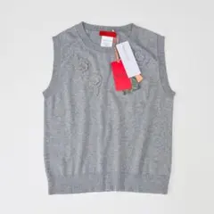 2025 タグ付 マックス＆コー　コットンカシミヤ ジレ　ベスト XL グレー