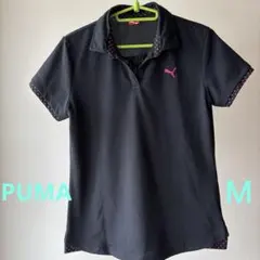 PUMA ポロシャツ 半袖 ブラック ドット柄　Ｍ