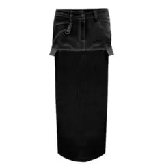 ODOR caston raw skirts-BLACK