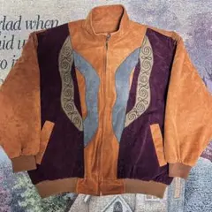ヨーロッパ古着デザイン　ジップアップブルゾン