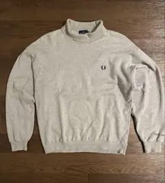 【希少】 FRED PERRY グレー ハイネック オーバーサイズ スウェットM