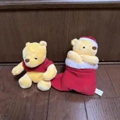 くまのプーさん ぬいぐるみ サンタ帽子付き